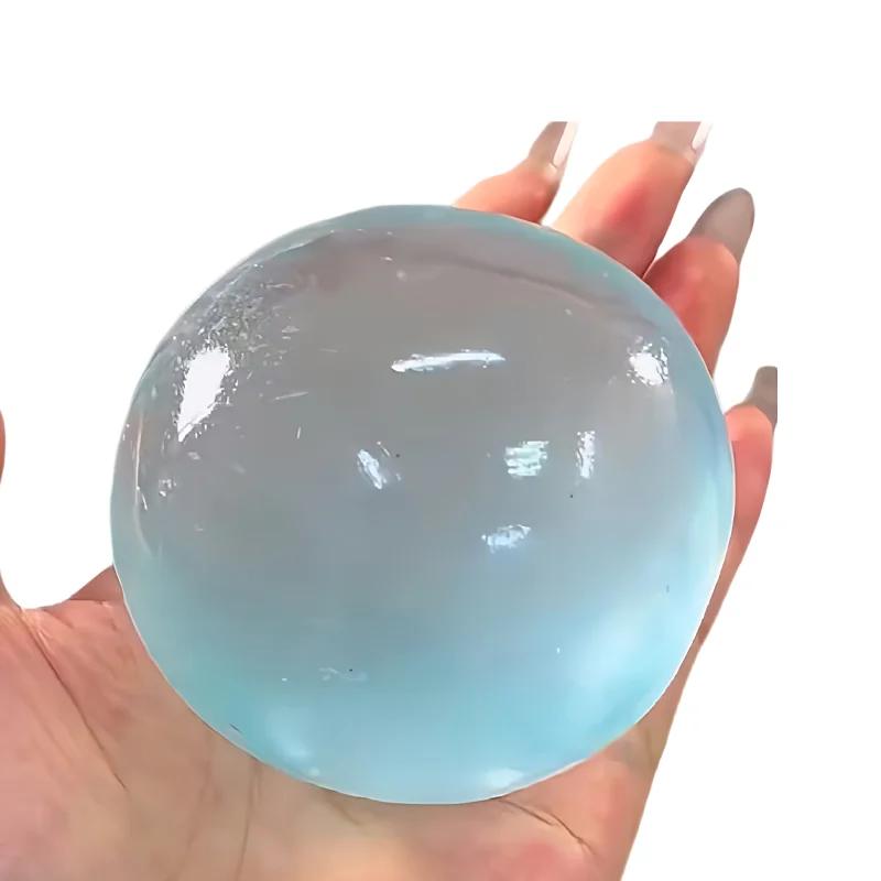 Jouet Squishy en Maltose bleue, mignon Mochi Anti-Stress, balle transparente bleue douce, jouet de d
