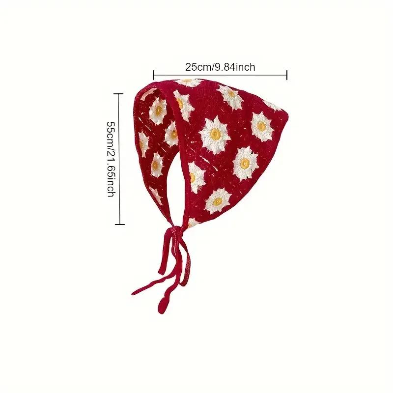 Bandeau écharpe Triangle tricoté élégant pour femmes, mode fille fraise, motif polyvalent, accessoir