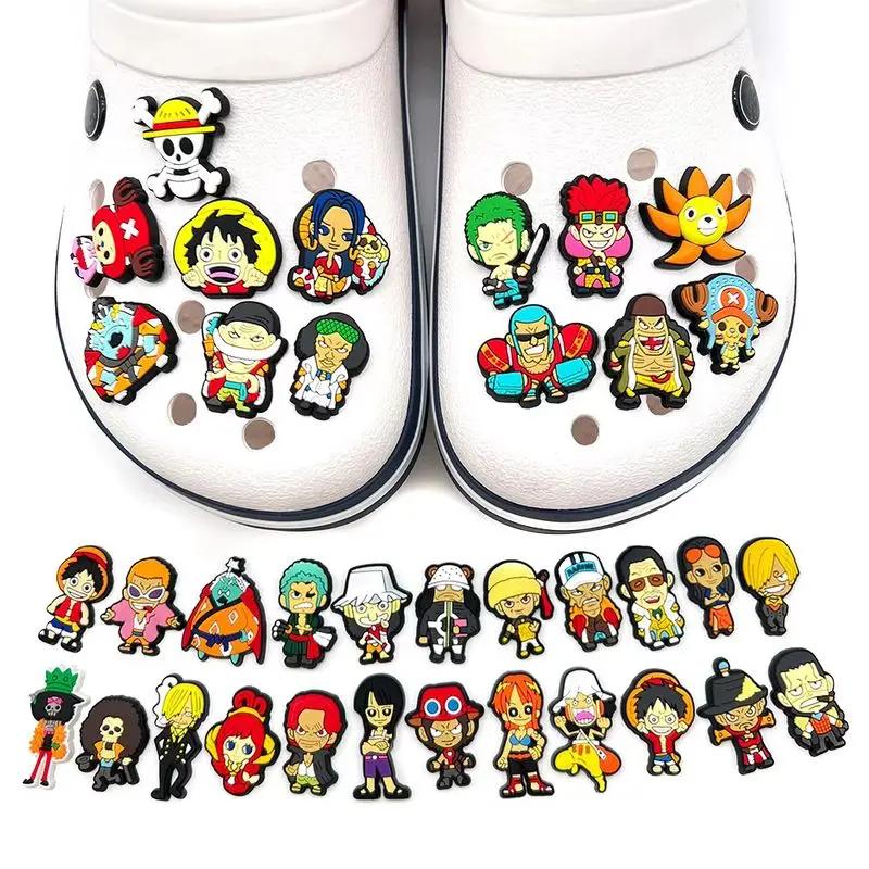 Ensemble de 12/24/36 pièces, série une pièce, figurines Luffy Zoro Sanji, chaussures à trous de dess