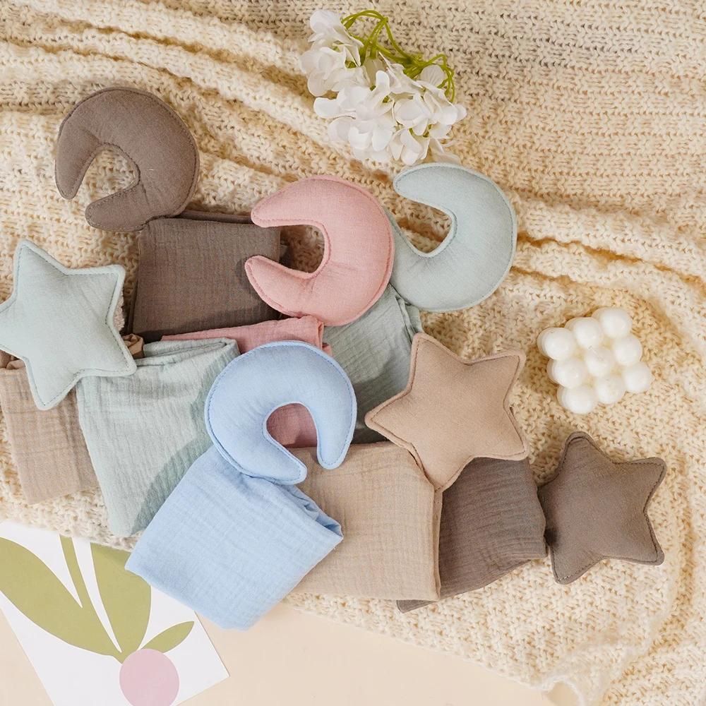 Couverture confortable en mousseline de coton pour bébé, poupée de chat mignon pour nourrissons et e