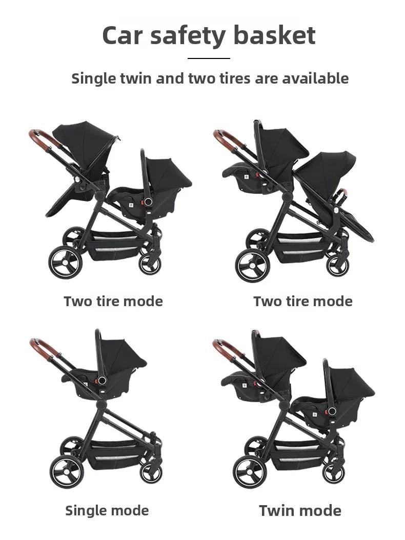 Nouvelle poussette Double légère pliable, Double siège, Portable, multifonctionnelle, peut être pris