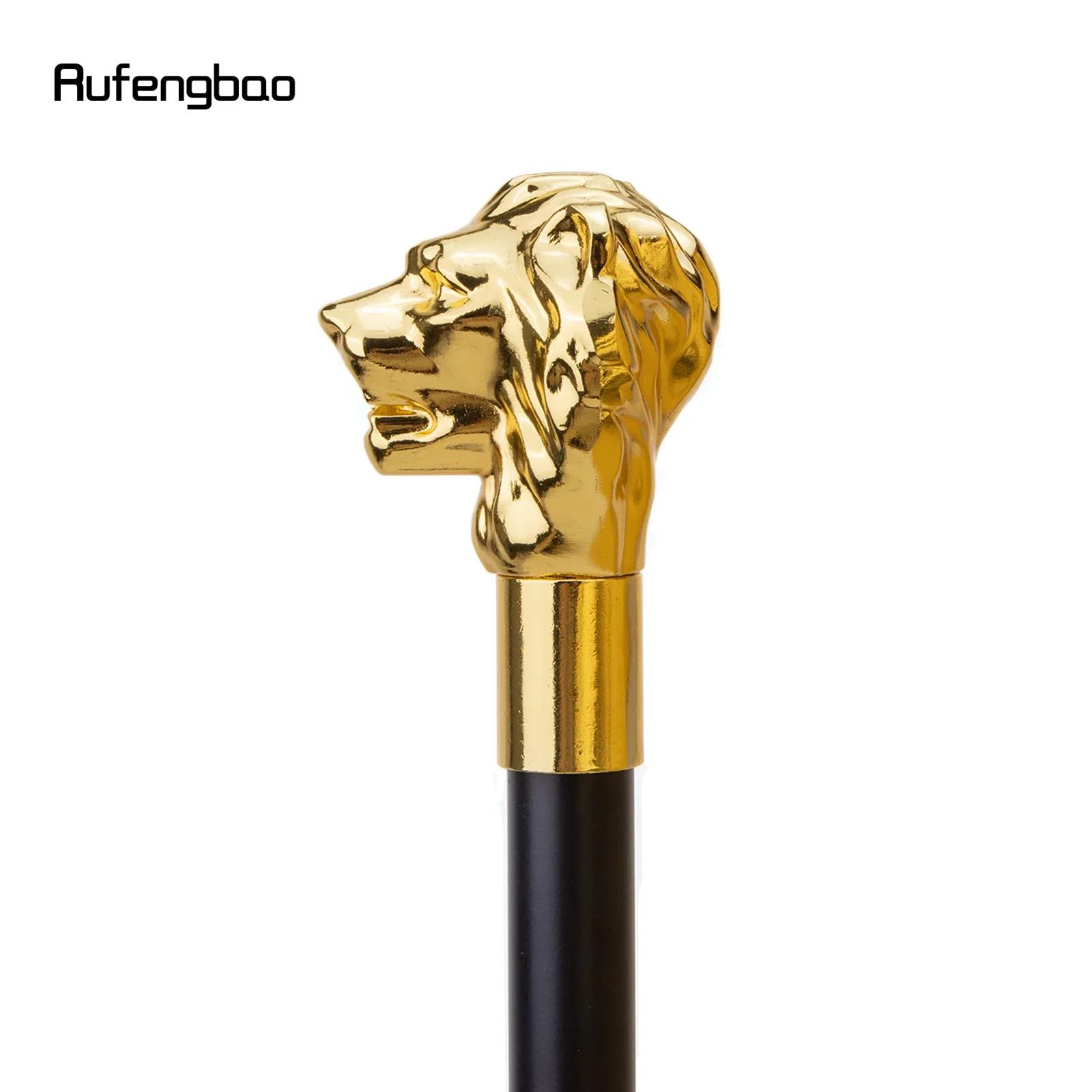 Bâton de marche à la mode avec poignée en tête de Lion de luxe en or, canne de marche décorative pou