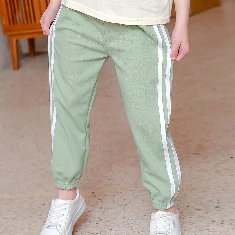 Pantalon moustique pour enfants Pantalon d'été en coton mince pour garçons en soie glacée pour fille