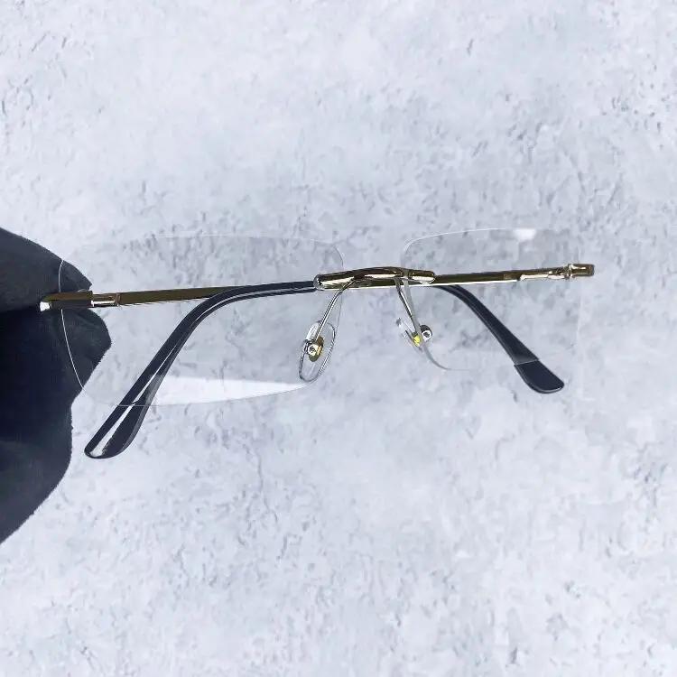 BOYSEEN lunettes sans monture homme lunettes de soleil élégantes femme rose bleu lunettes UV400 dégr
