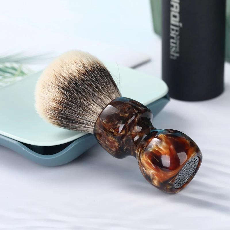 YAQI Caramel 26MM deux bandes poils de blaireau hommes brosse de rasage humide
