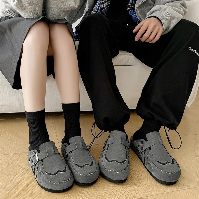 Demi-chaussures pour hommes et femmes, Mules, mocassins, pantoufles, dos ouvert, chaussures décontra
