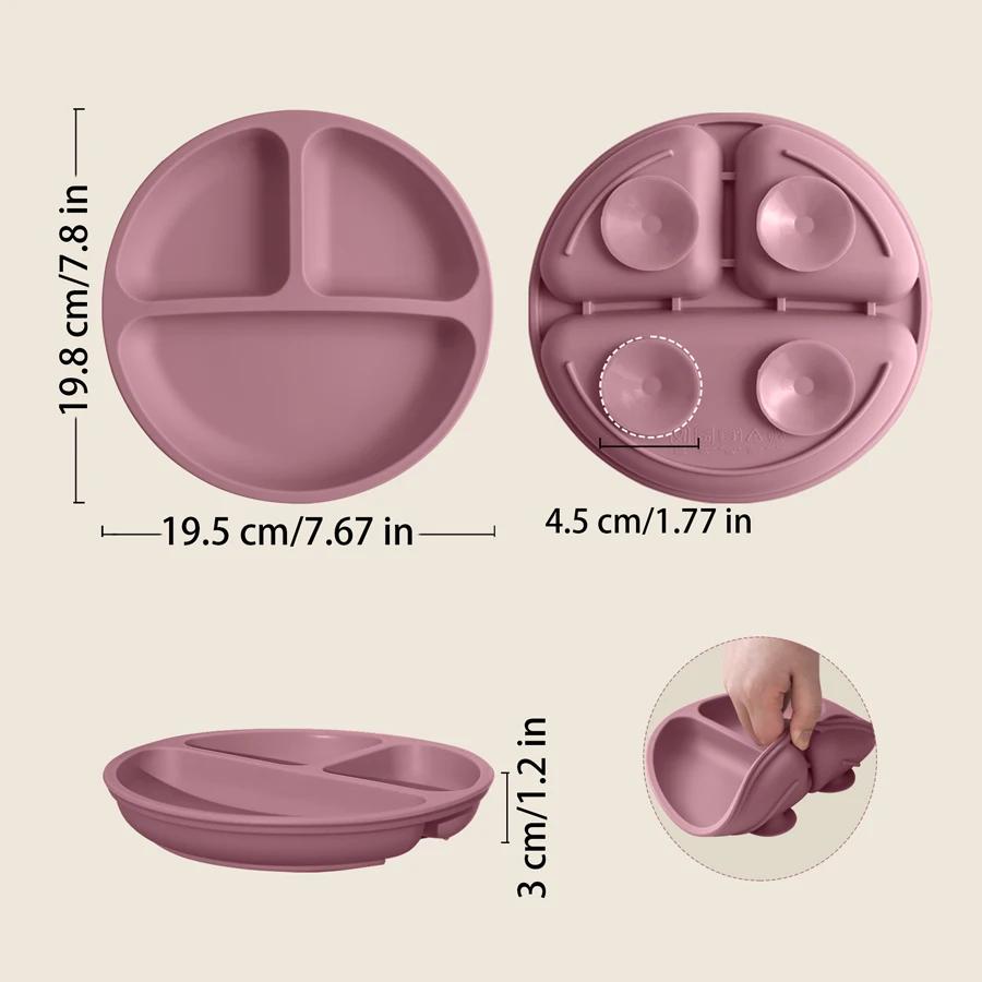 Assiette à manger en Silicone pour bébé, 1 pièce, sans BPA, plats pour enfants, aspiration, vaissell