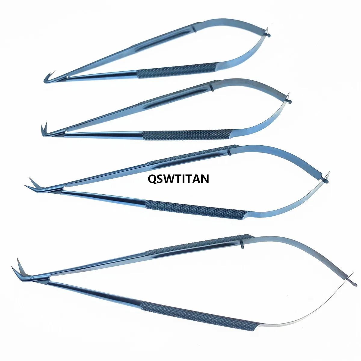 Micro ciseaux en titane micro chirurgical, ciseaux à angle, instruments neurochirurgicaux, instrumen