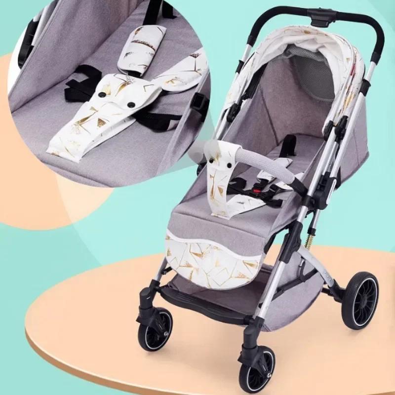 Poussette bébé à quatre roues, légère et bidirectionnelle, haute vue, peut s'asseoir ou s'allonger,