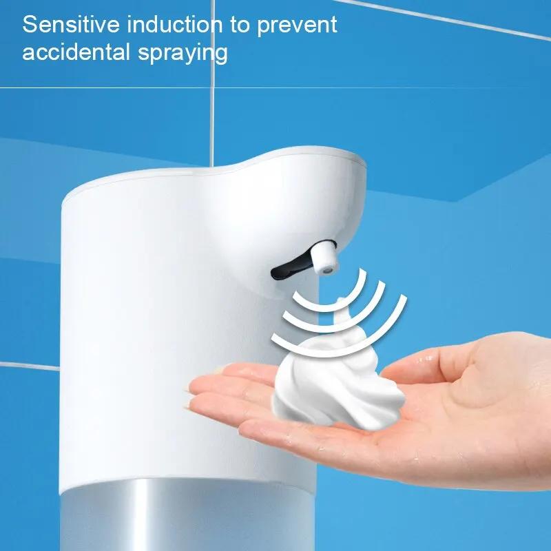 Distributeur de savon automatique sans contact 350ML Distributeur de mousse de savon USB Rechargeabl