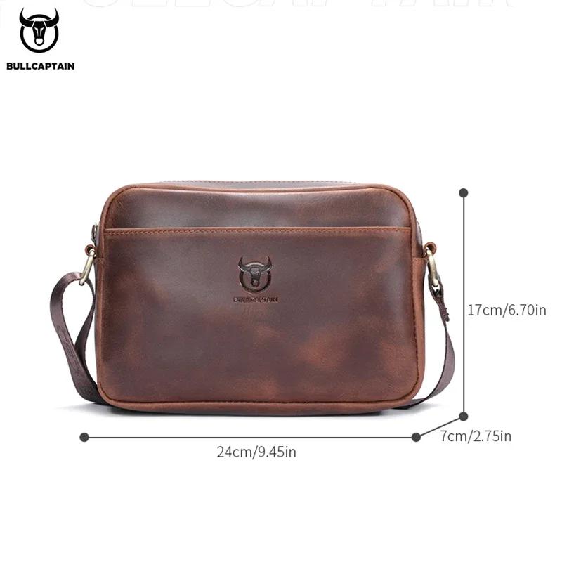 BULLCAPTAIN-Sac à Bandoulière en Cuir group pour Homme, Sac de Voyage Rétro de Grande Capacité, Cuir