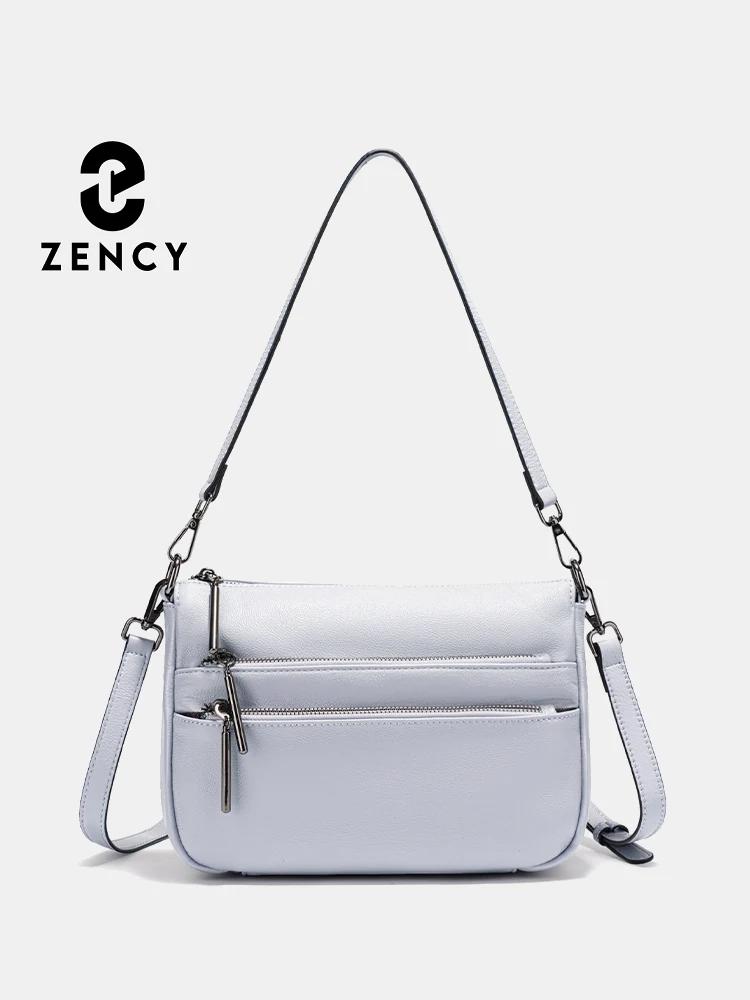 Zency – petit sac à main simple pour femmes, en cuir véritable, grande capacité, sac à bandoulière d