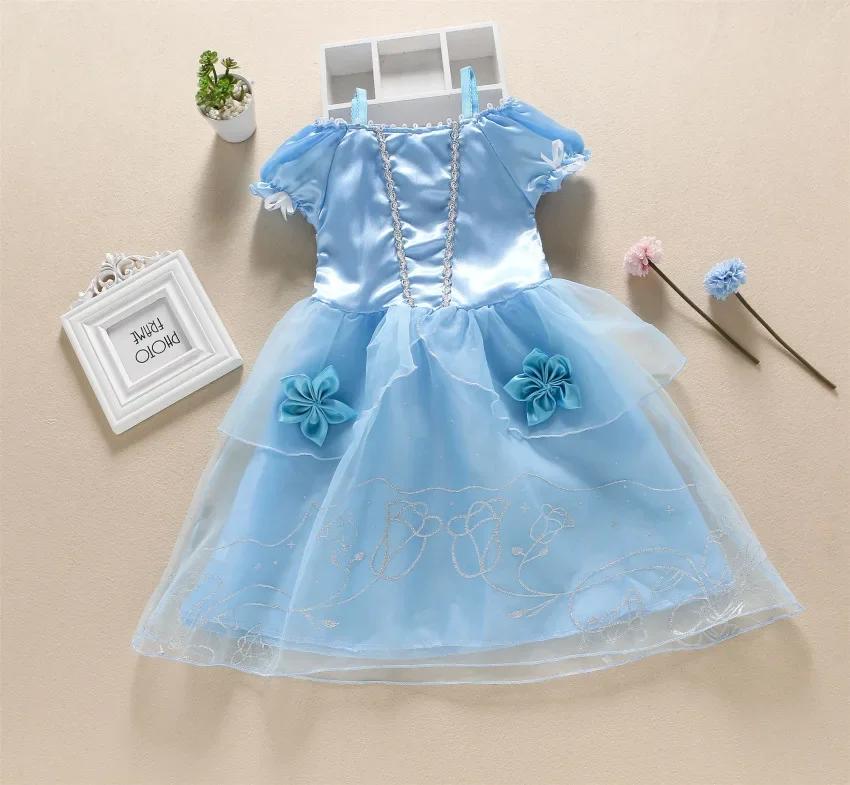 Robe de princesse pour filles, Costume d'halloween Disney, Elsa, Anna, blanche-neige, aurore, Sofia,