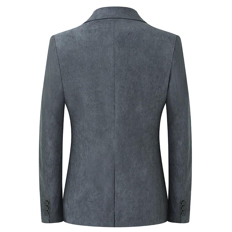 Blazer Hombre haute qualité hommes à la mode veste en velours côtelé affaires décontracté Banquet So