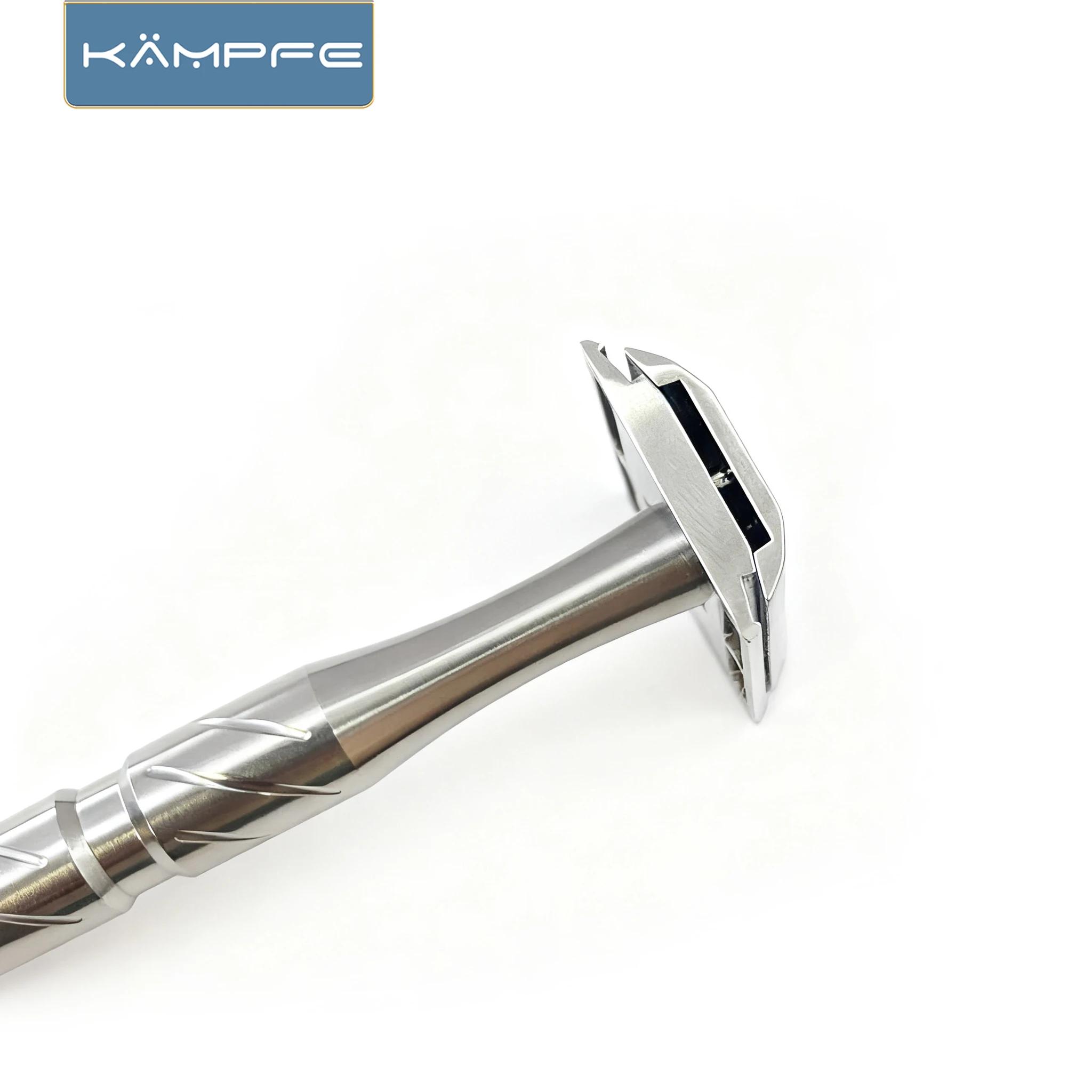 KAMPFE Rasoir manuel de sécurité CNC - Acier inoxydable traité pour le rasage humide des peaux sensi