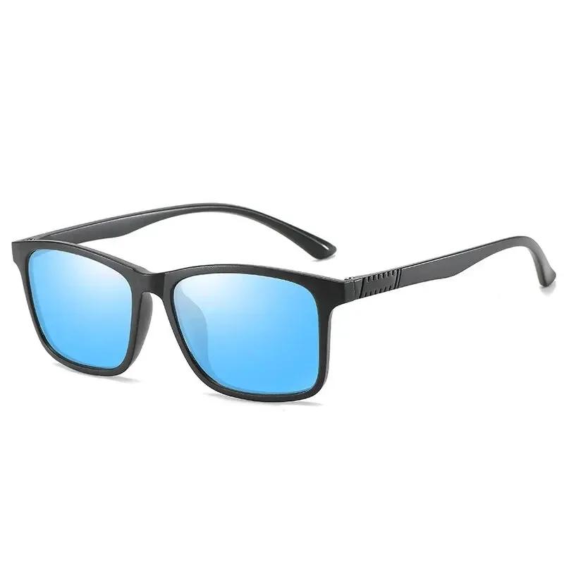 Hommes de luxe lunettes de soleil polarisées mode Vintage carré Ultra léger TR90 cadre conduite pêch