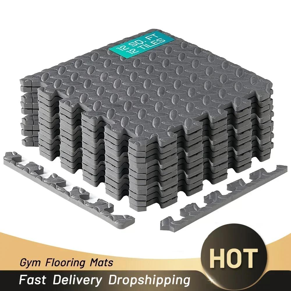 Carreaux de sol en mousse EVA à emboîtement pour salle de sport à domicile, polymère de fitness, puz