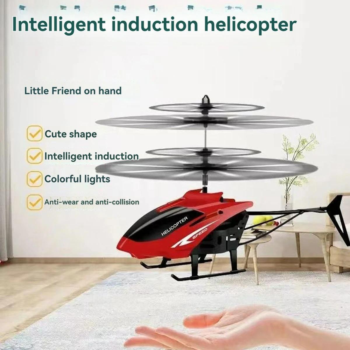 Mini hélicoptère télécommandé rechargeable, télécommande sans fil, induction infrarouge, modèle d'av