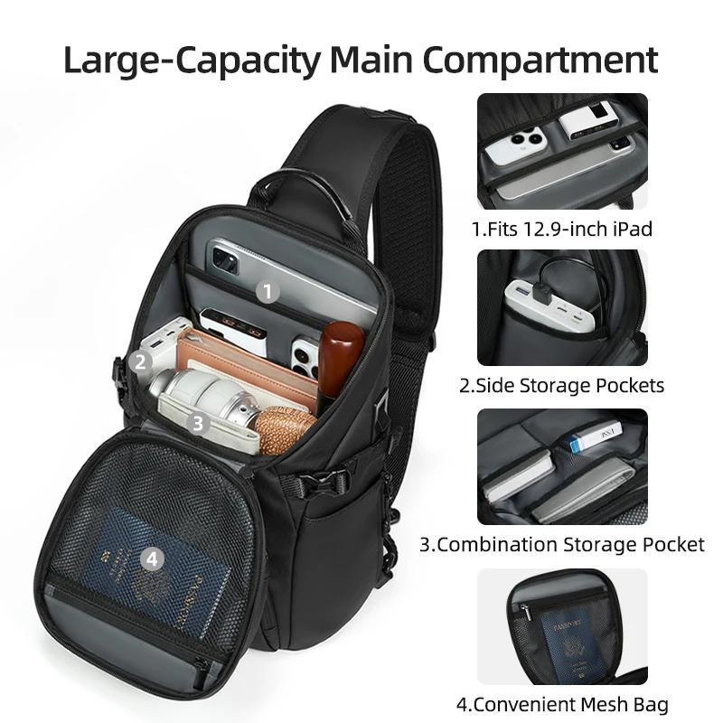 Sac à bandoulière étanche pour hommes, avec séparation sèche et humide, Port de chargement USB, gran