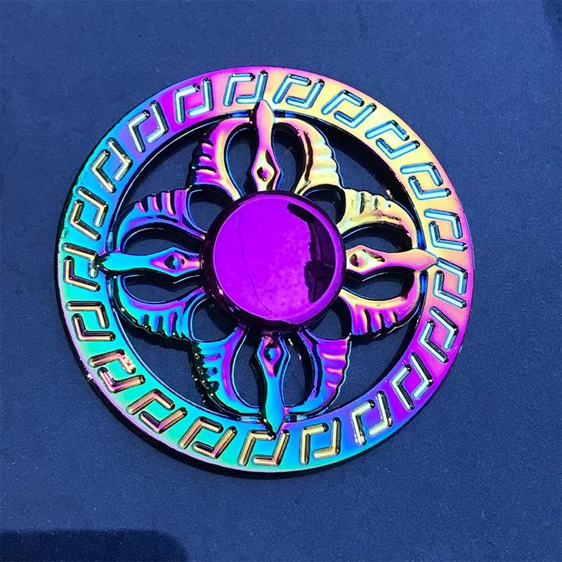 Spinner en métal arc-en-ciel Fidget Spinners à doigts colorés Spinners à main à grande vitesse Jouet