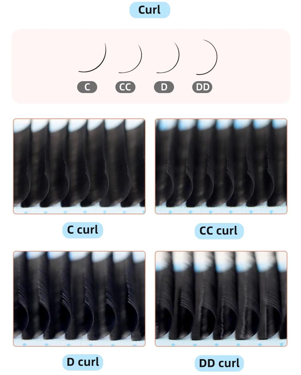 AGUUD-Extensions de cils en faux vison, faux-cils artificiels de haute qualité, courbure C D CC, 10