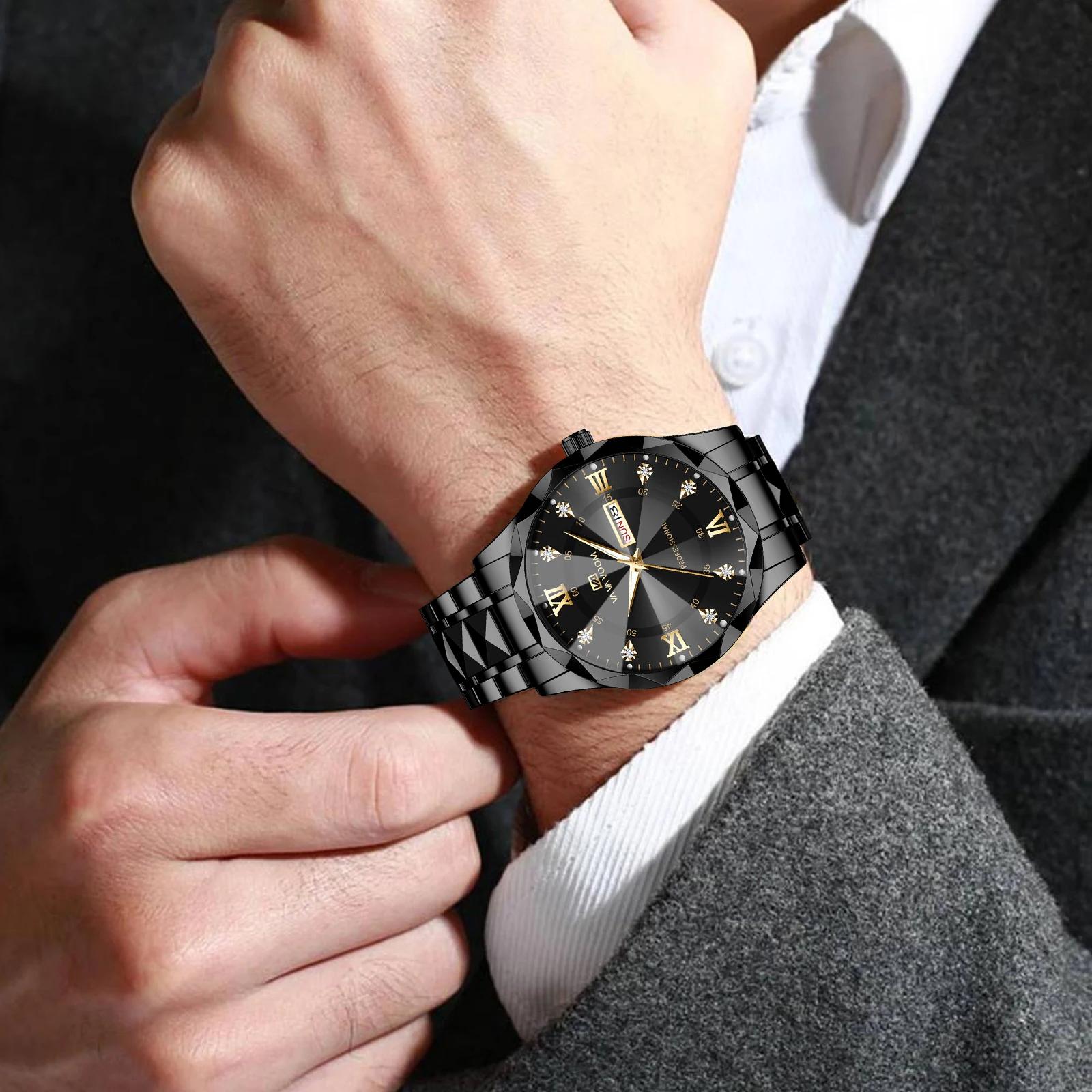 2024 Nouvelle montre pour hommes mode Rivet bracelet en acier inoxydable de luxe eau diamant diamant