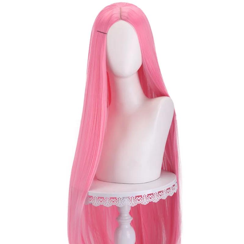 Perruque synthétique pour femmes, 40 pouces, couleur anime, longue et droite, frange fendue centrale