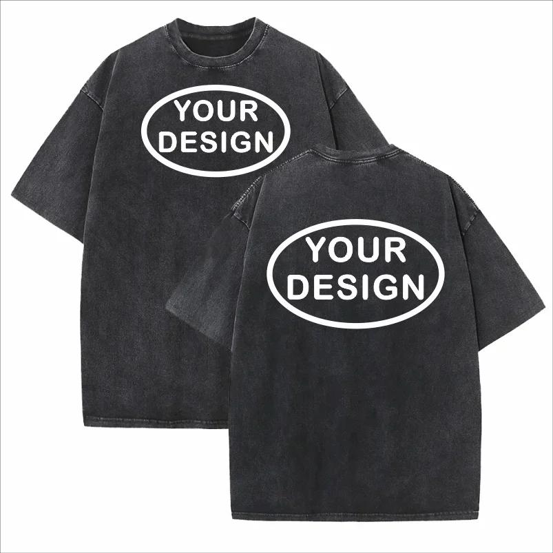 T-shirt personnalisé avec Logo de l'équipe de rue Hip-hop pour hommes, en pur coton 230G, coupe ampl