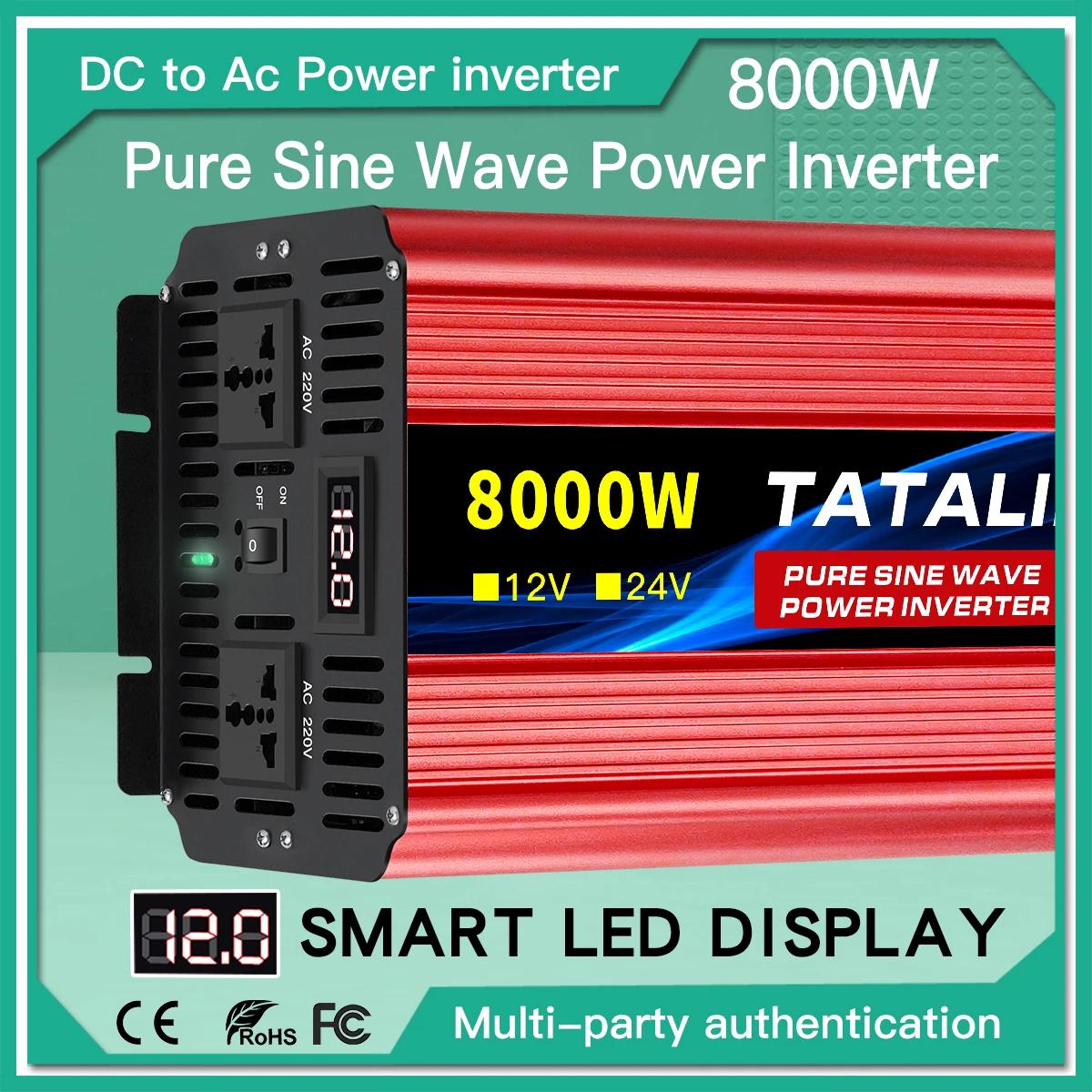 Onduleur À Onde Sinusoïdale Pure 2500w/3500w/4500w/5000w/6000w dc 12v A MENÉ l'affichage MENÉ est ad