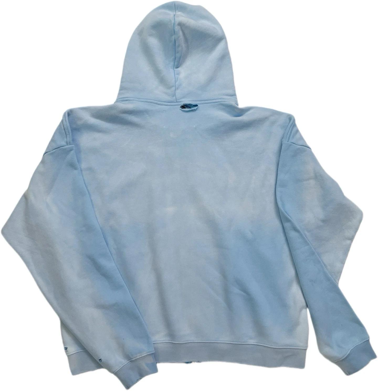 2025fw Paly diamant sweat à capuche avec fermeture éclair hommes femmes Vintage lavé bleu endommagé