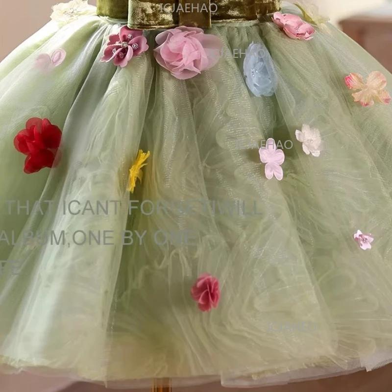 Robe de Princesse pour Enfants, Costume de Fille pour Anniversaire, Robe de Performance au Piano, Te