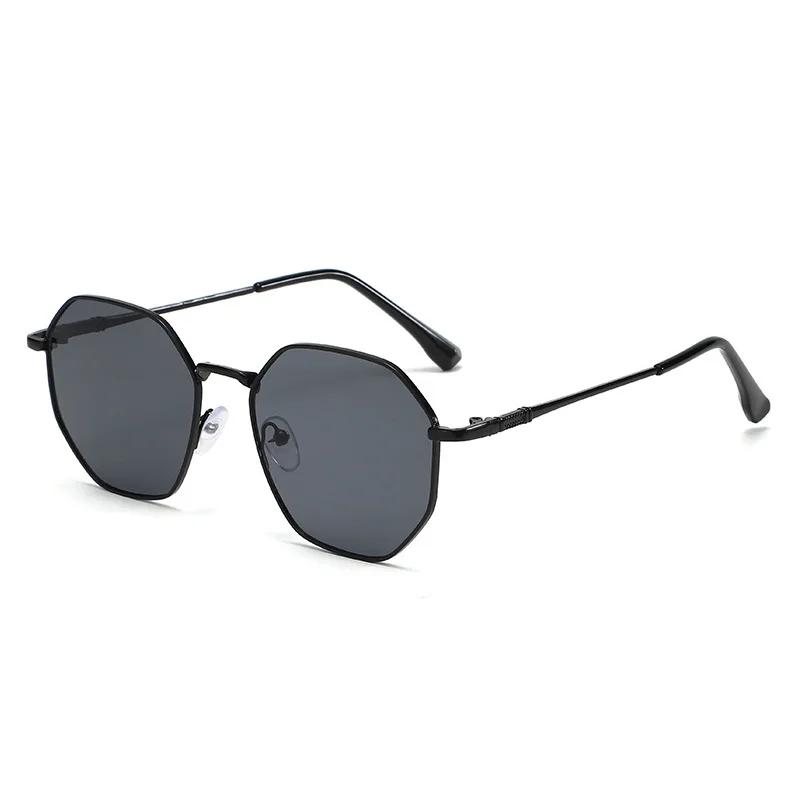 Lunettes de soleil classiques à monture géométrique et ronde en métal, 2 pièces, à la mode, pour déc