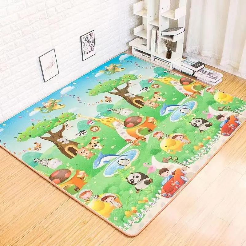 Tapis de jeu pour bébé, animaux double face, jouets éducatifs pour enfants, sol souple, tapis rampan