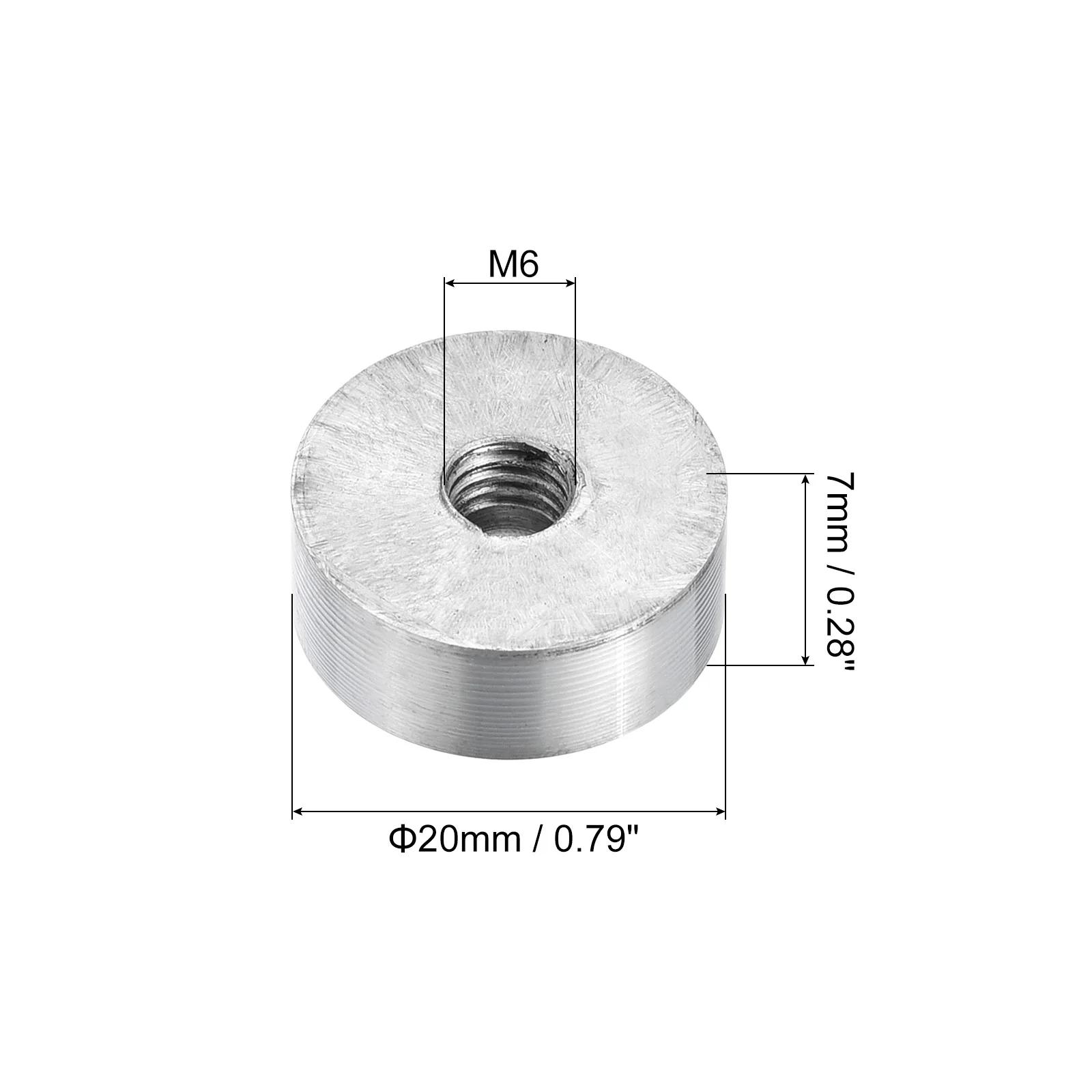 4/6/8 pièces 20mm de diamètre disque en aluminium matériel M6 M8 filetage rond verre Table cercle di