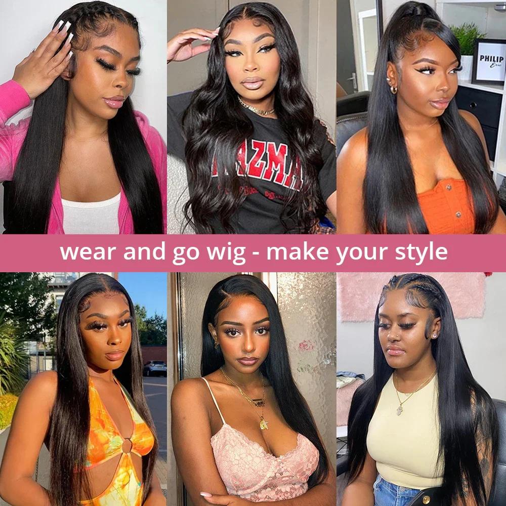 Perruque Lace Closure Wig Remy sans colle, cheveux naturels, pre-plucked, pre-plucked, 4x4 5x5 HD, 3