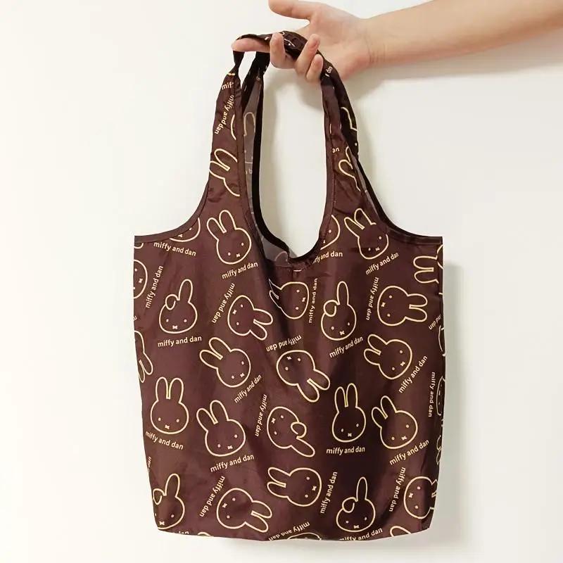 Kawaii Miffy sac à provisions mignon lapin haute capacité pliable Portable Shopping sac fourre-tout