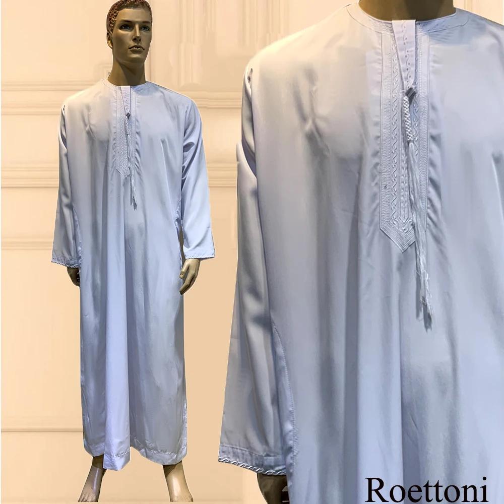 Manches longues Aman Abaya 1 pièce Jubba Thobe pour hommes caftan Pakistan musulman arabie saoudite