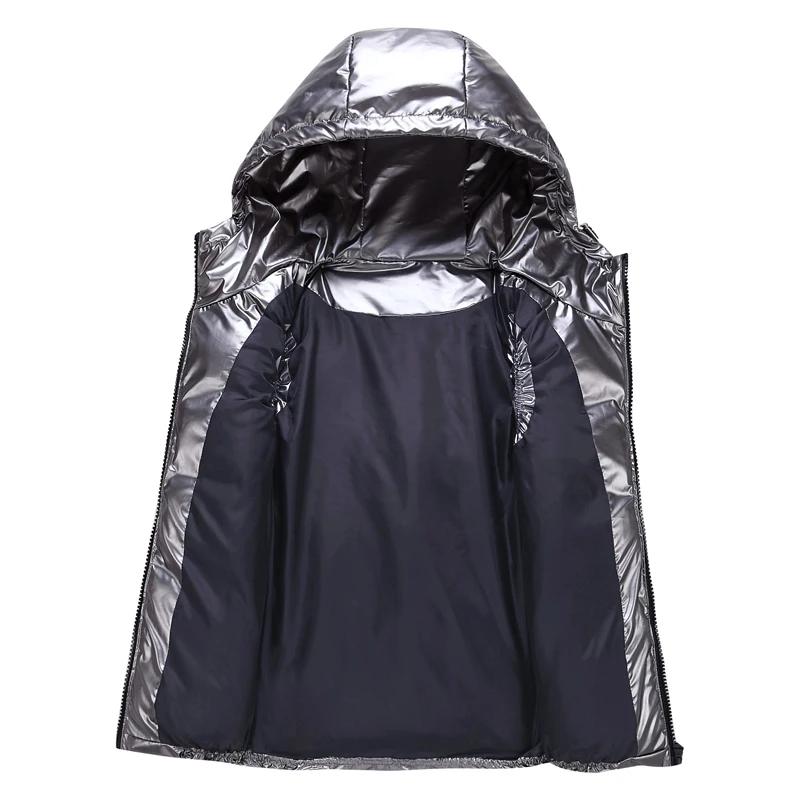 Gilet à capuche classique homme/femme/enfant hiver à capuche gilet en coton brillant gilet décontrac
