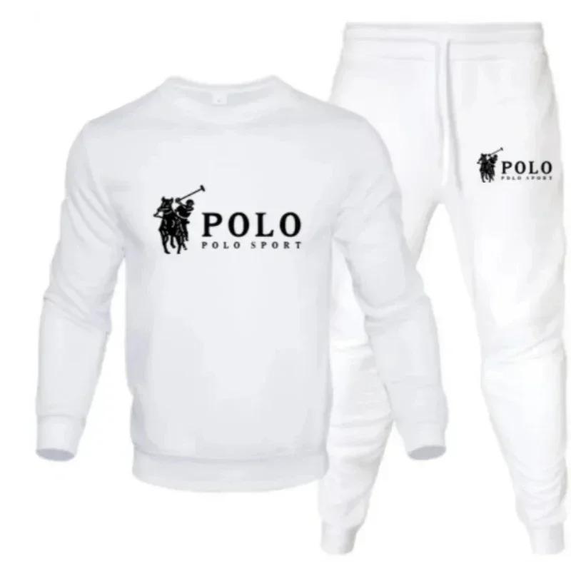 Ensemble d'automne et d'hiver pour hommes, sweat-shirt à col rond et pantalon de jogging, à la mode