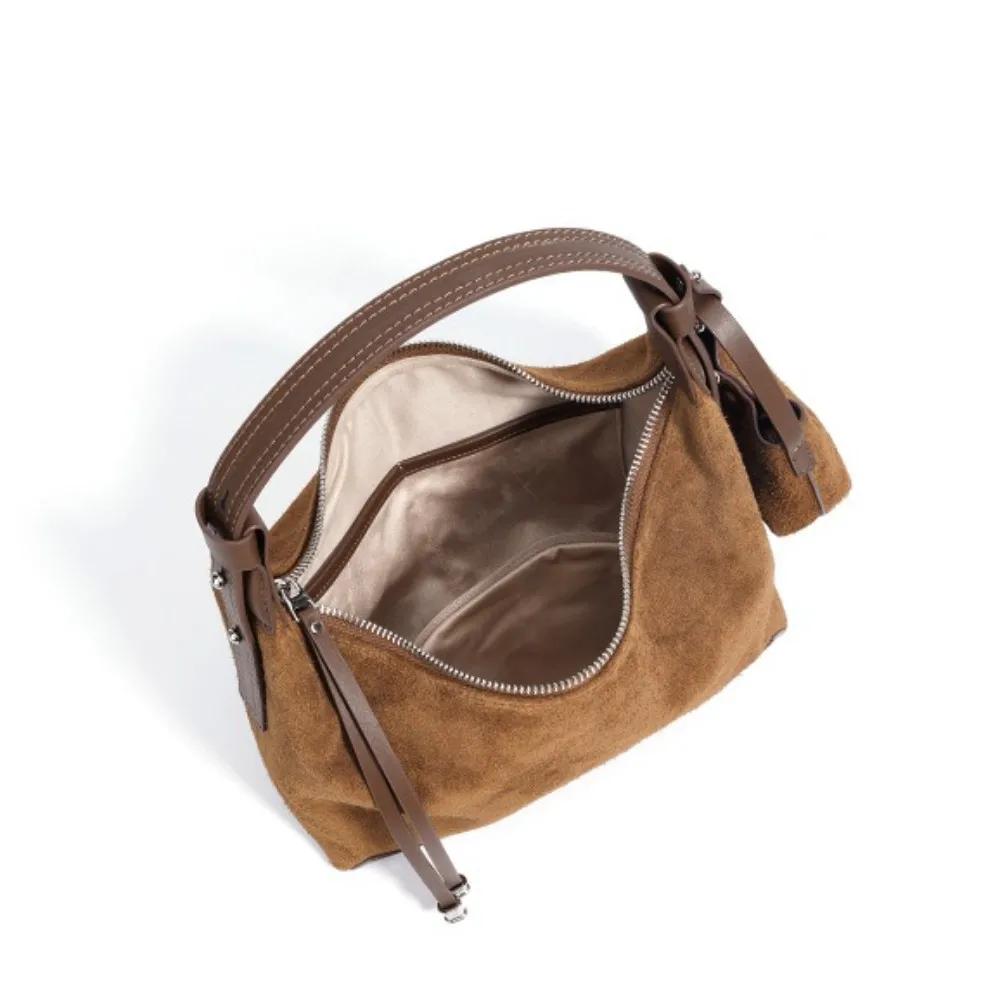 2025 nouveau daim véritable qualité femmes sac classique sac à main élégant sous les bras sac banlie