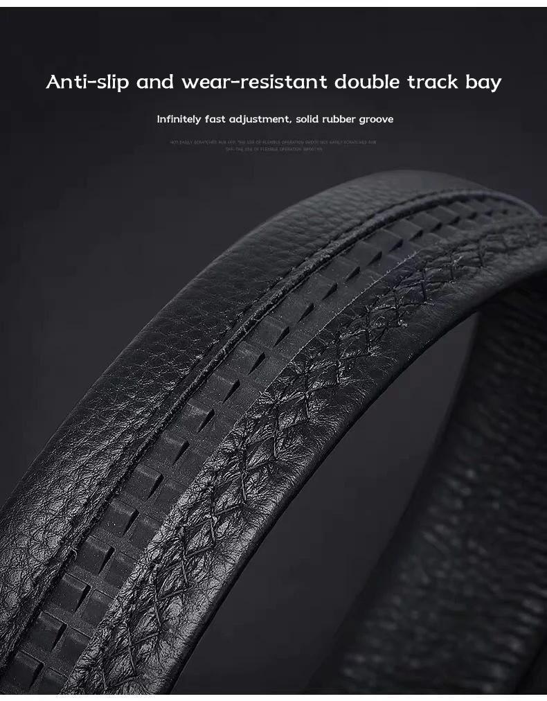 Ceinture en cuir de vache, ceinture en cuir pour hommes, boucle automatique, couche supérieure pour