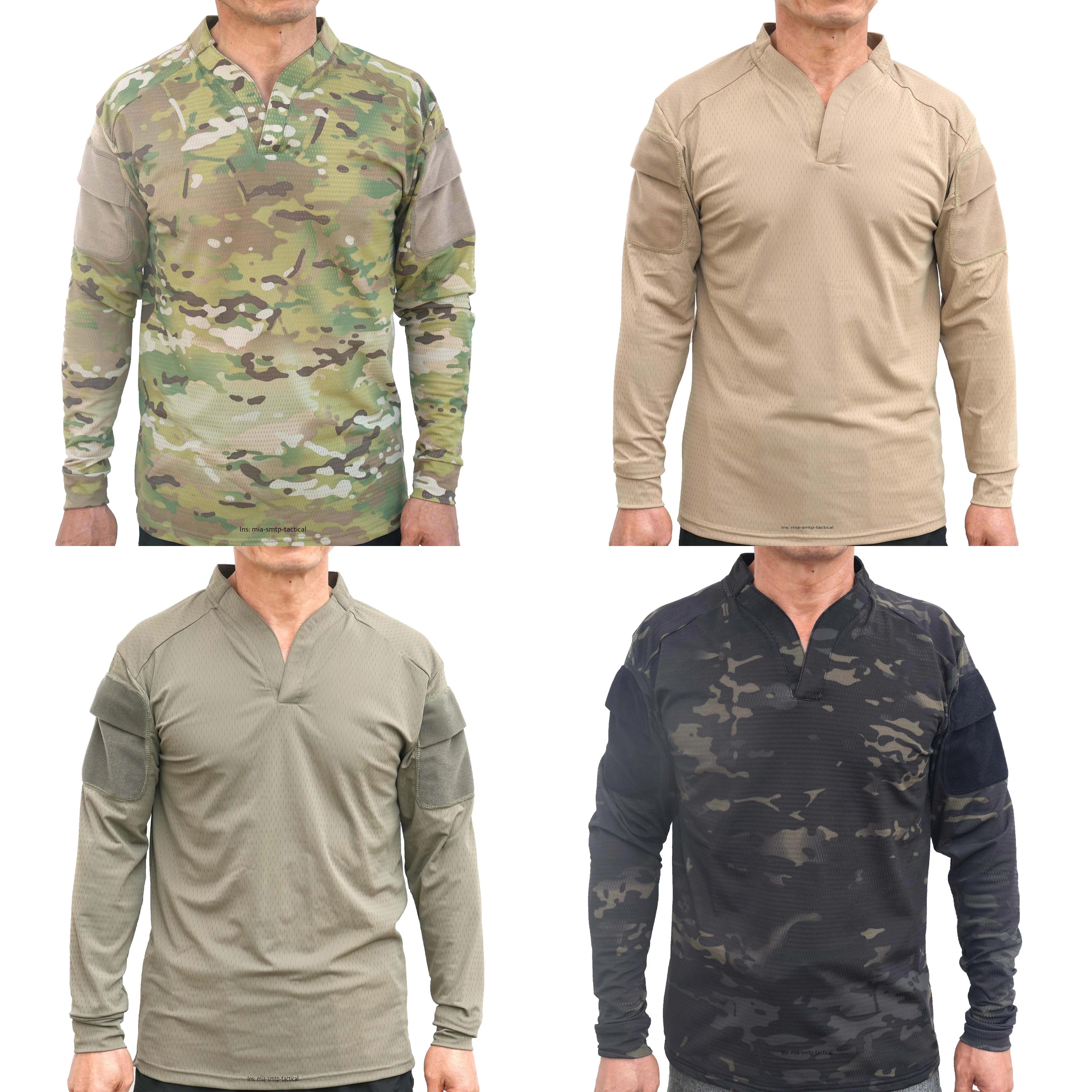 Chemise de combat respirante style Cag SMTP002 pour hommes à manches longues