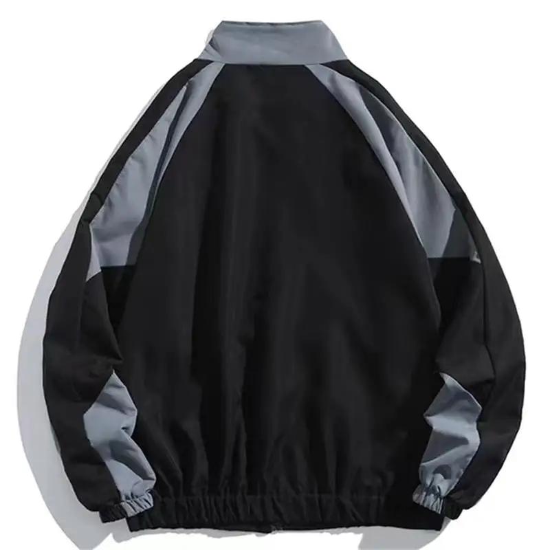 Veste Homme Rayée Réfléchissante 2026 – Manteau Streetwear Hip Hop Zippé Coupe-Vent Harajuku Léger S