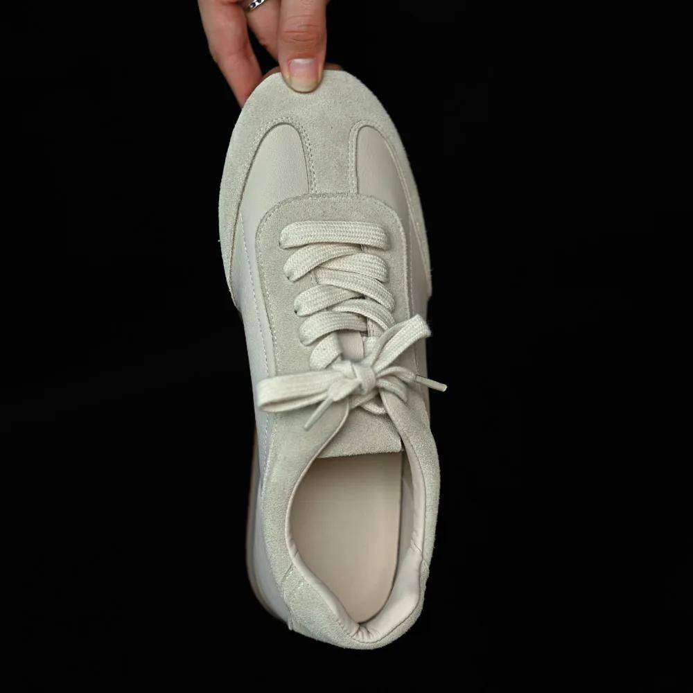 Chaussures plates en daim tendance pour femmes, lacets, chaussures plates en cuir véritable, chaussu