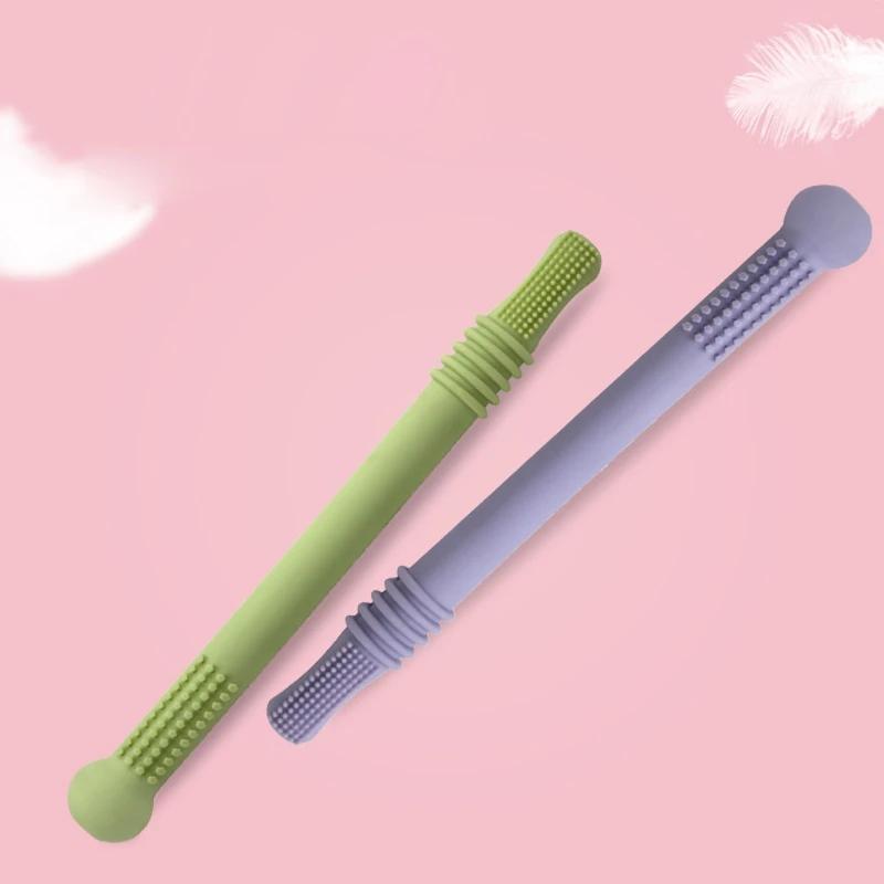 Anneau dentition en paille 77HD, jouet pour enfants, bâton molaire creux en Silicone souple, Non tox