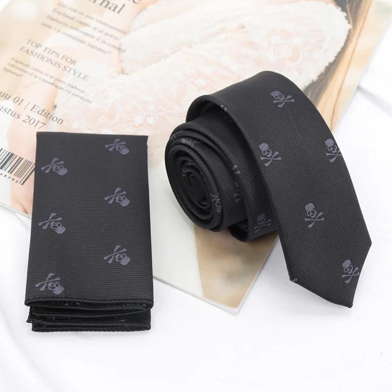 Cravates noires fines en Polyester pour hommes et femmes, classiques, à la mode, décontractées, fête