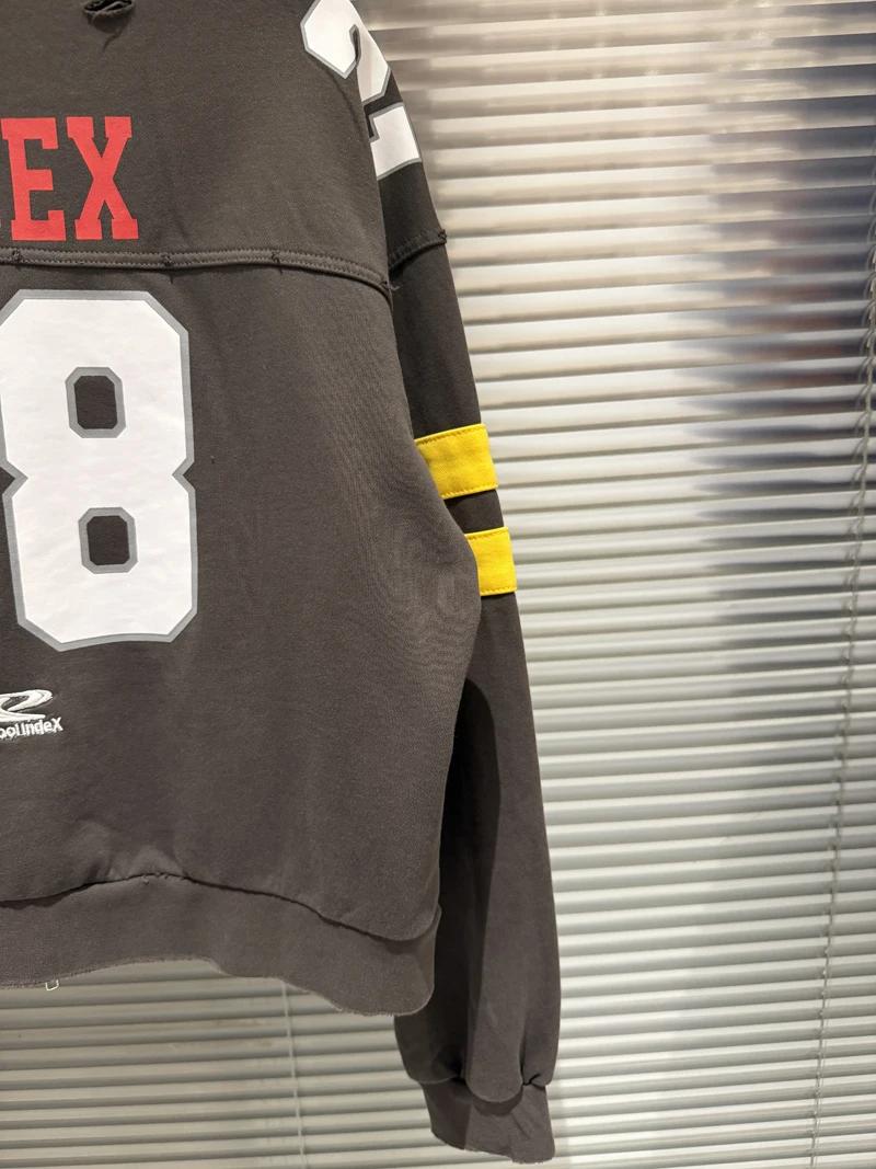 Vestes de football unisexe de haute qualité avec broderie effet déchiré et slogan numérique