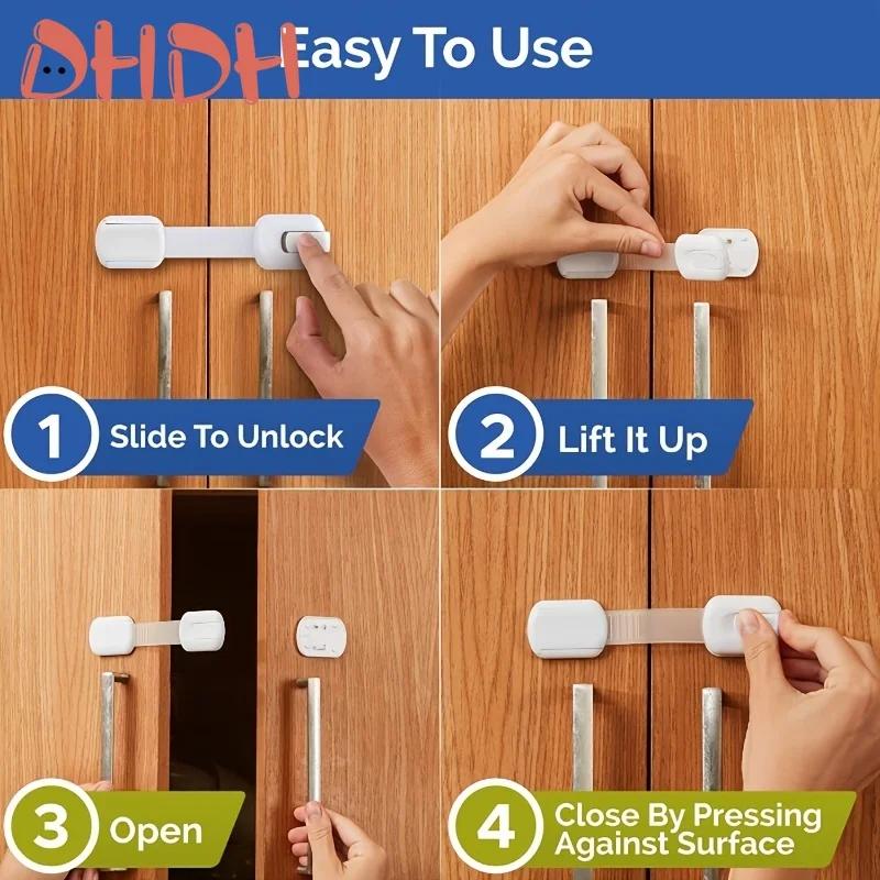 Serrure de sécurité pour enfants, Protection pour enfants, pour armoires et tiroirs, toilettes, réfr