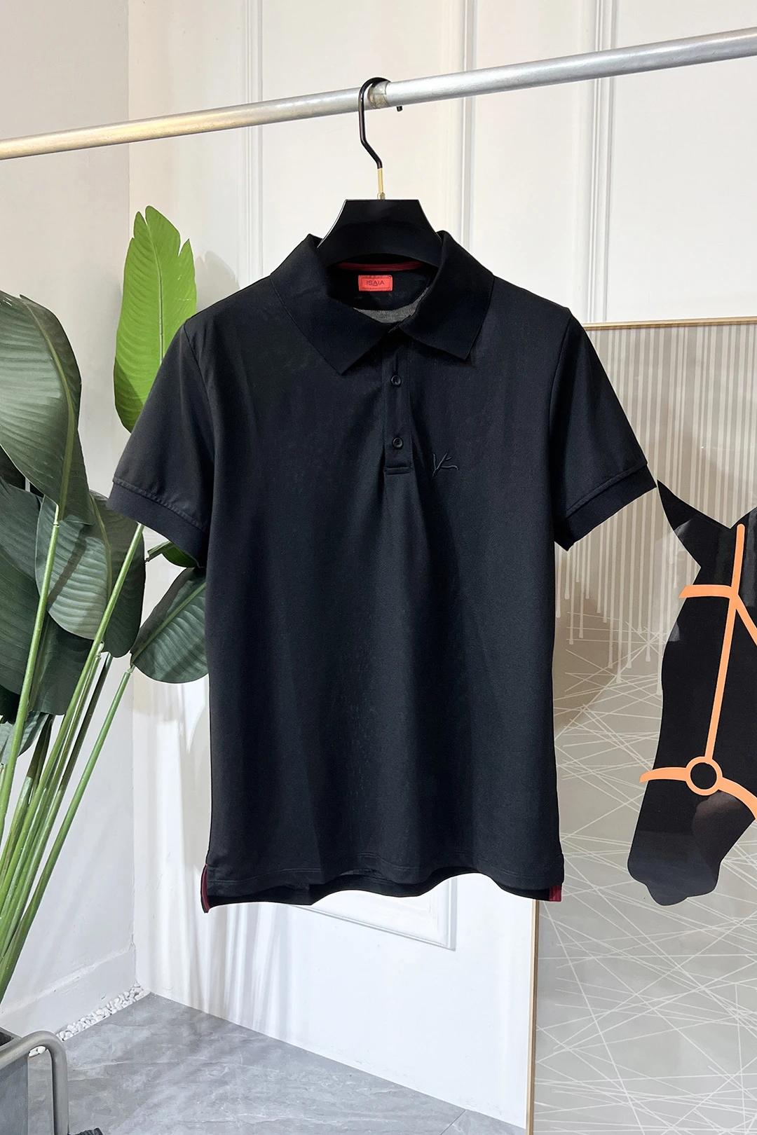 BLLIYOSS T-Shirt nouveaux hommes soie coton haute qualité ventiler décontracté demi manches couleur
