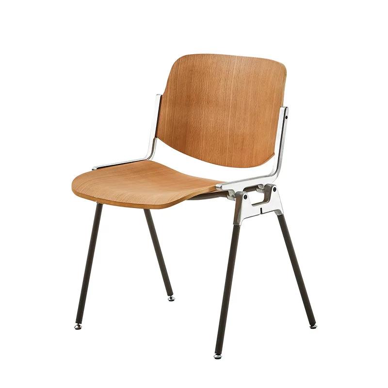 Chaise de café Castor en noyer, chaise de salle à manger en bois massif, dossier confortable, sièges